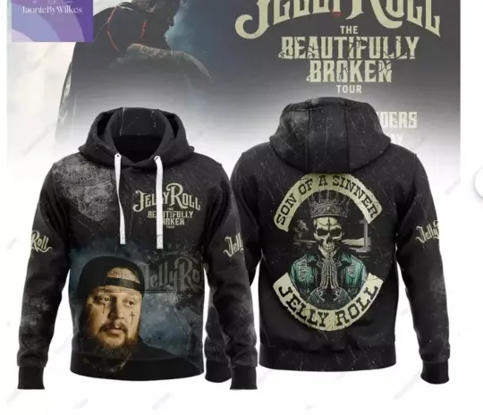 Jelly Roll Shirt, The Beautiful Broken Tour 2024 hoodie 3d -full printed, hoodie