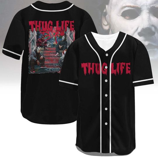 Chicano Thug Life Halloween Baseball Jersey, Horror Character, Movie Killer Design