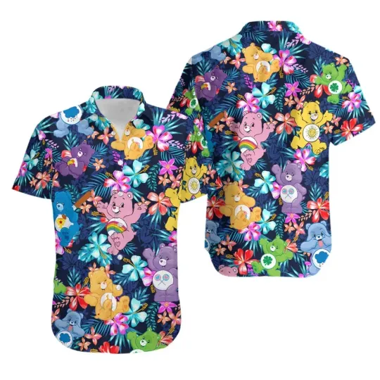 Discover Tropical Rainbow Bear Hawaiian Button Down Shirt