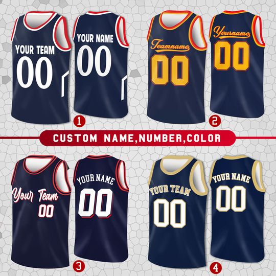 Custom Basketball Jersey with Team Name & Number for Fans and Players