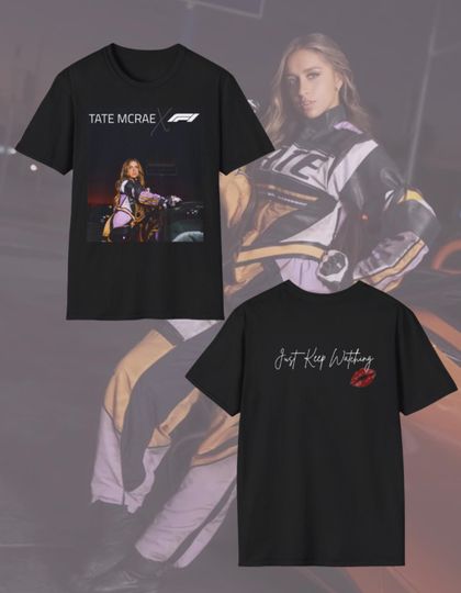 Discover Tate Mcrae T-shirt, Sports Car, Formula One Movie Merch, Miss Possessive Tour,  Just Keep Watching Soft Tee, Custom Merch for Concert