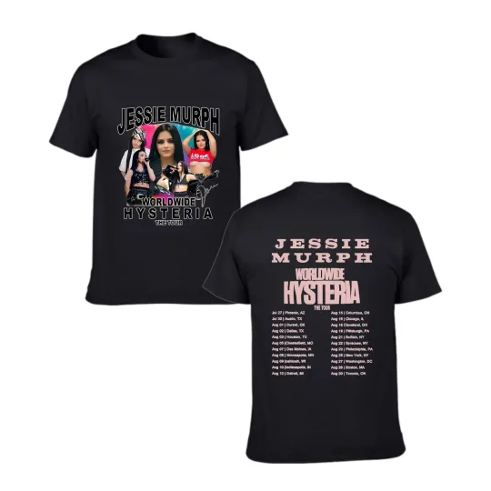 Discover Jessie Murph Worldwide Hysterias Tour 2025 Tee with Date & City for Fans