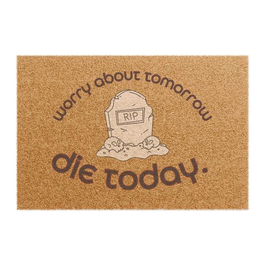 Discover Funny Halloween Doormat | Die Today Welcome Mat, Seasonal Decor, Halloween Gift, Home Entrance Mat, Rustic Home Decor
