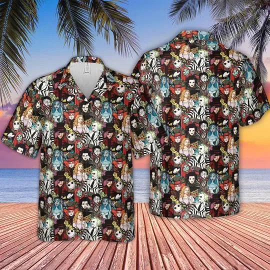 Discover Cartoons Halloween Hawaiian Button Down Shirt