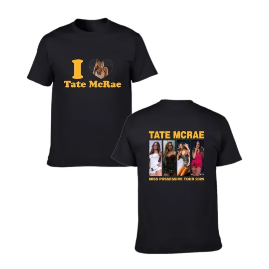 Discover I Love Tate Mcrae Graphic Print Merch Tee with Photo Collage for Women Men