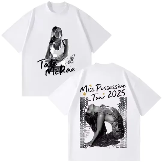 Discover Tate McRae Miss Possessive World Tour 2025 T-Shirts Fan Gift Men Women