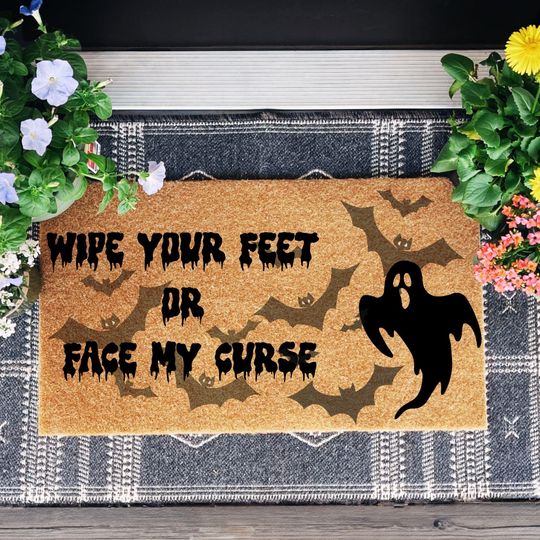 Halloween ghost Doormat Family Name Door Mat Door Mat Anniversary Couple Gift Personalized Welcome Mat Newlyweds