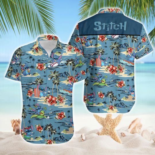 Stitch Hawaiian Shirt, Lilo and Stitch Ohana Hawaiian Shirt, Stitch Movie Shirt, Summer Beach, Disneyland Family Trip Shirt, Magic Kingdom