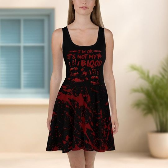 Discover Scary Blood Splatter Halloween Dress, Zombie Vampire Costume for Women