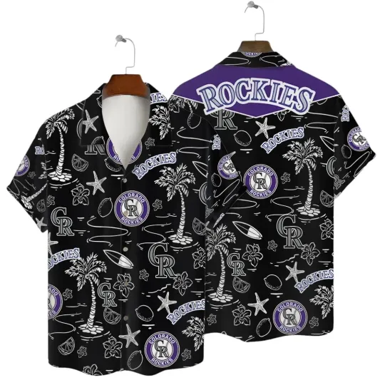 Discover Colorado Baseball Team Rockiess Hawaiian Button Down Shirt
