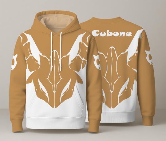 Discover Cubone Hoodie, Cubone Skull Sweatshirt, Cubone 3D Print Pullover, Cute Kawaii Hoodie, Unisex Crewneck, Gift for Fans