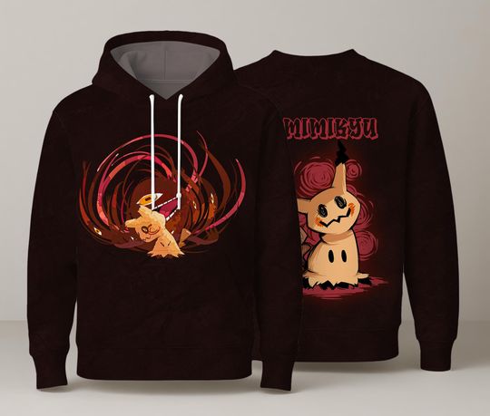 Mimikyu Hoodie, Creepy Cute Anime Hoodie, Kawaii Ghost Hoodie Unisex, Graphic Hoodie