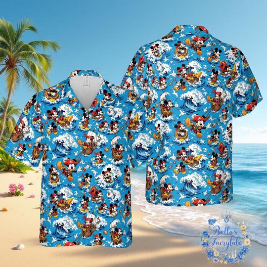 Discover Mickey Pirate of The Caribbean Hawaiian Shirt, Unisex Adult Kid Disney Hawaiian Shirt, Disney Cruise Vacation Hawaiian Shirt