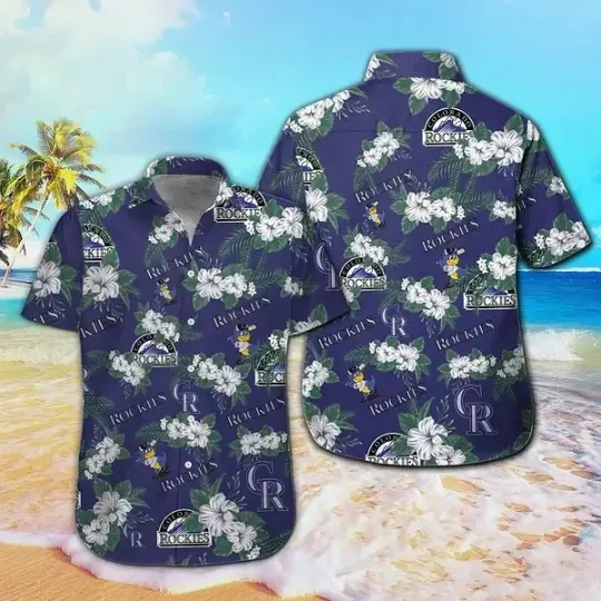 Discover Colorado Baseball Team Rockiess Hawaiian Button Down Shirt