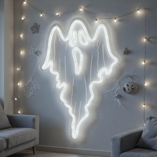 Scary Ghost Halloween Neon Sign | Halloween Sign | Acrylic Sign | Neon Halloween | Halloween Gift | Halloween Decor | eon Light | Led Signs