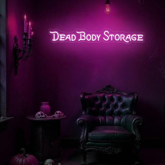 Discover Dead Body Storage Neon Sign,Gothic Room Wall Decor,Goth Neon Art Sign,Goth Theme Bedroom Wall Sign,Gothic Room Aesthetic,Gothic Lover Gifts