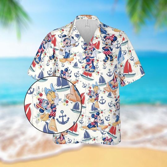 Discover Disney Mickey And Friends Cruise Hawaiian Shirt, Pirates Of The Caribbean Mickey Button Up, Mickey Summer Beach Shirt