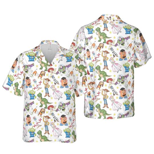 Discover Disney Toy Story Button Shirt And Shorts, Woody Buzz Lightyear Button Up, Magical Castle Hawaiian Shirt