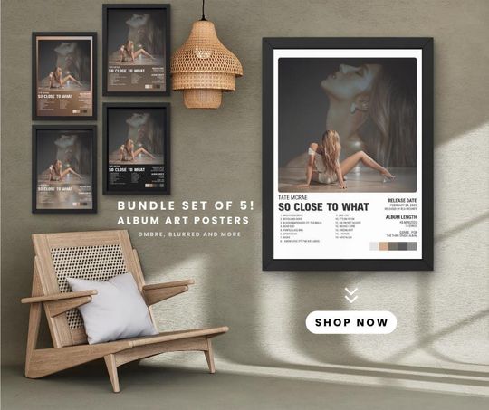 Discover Tate McRae So Close To What Poster Bundle  Album Art Wall Print, 5 Color Options, Digital Download, Music Fan Gift