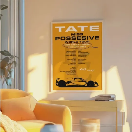 Tate McRae Miss Possessive Tour 2025 Setlist Poster