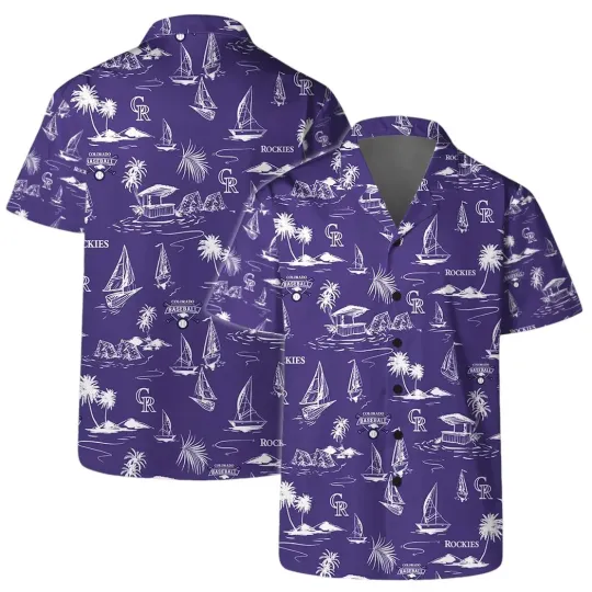 Discover Colorado Baseball Team Rockiess Hawaiian Button Down Shirt