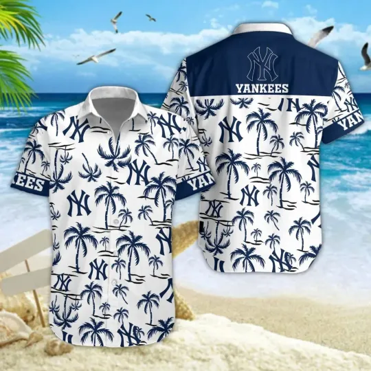 Discover New York Baseball Team Yankeess Hawaiian Button Down Shirt