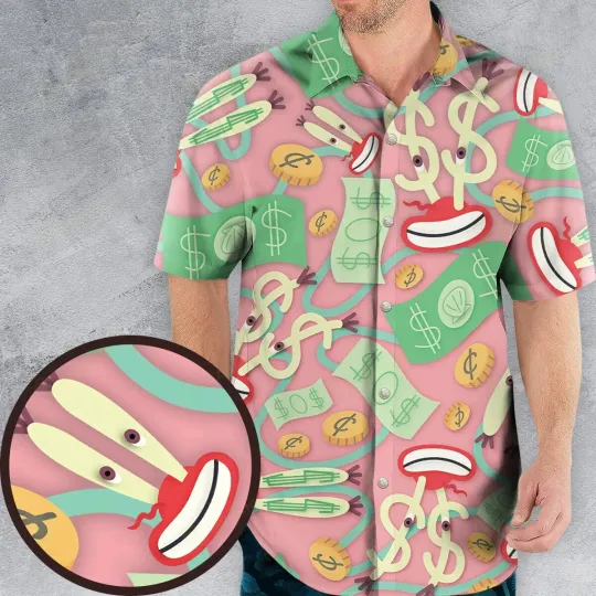 Mr. Krab SpongeBob SquarePants Hawaiian Button Down Shirt