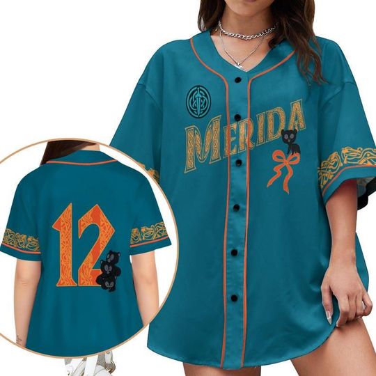 Discover Custom Name Merida Coquette Bow Baseball Jersey Shirt, Disney Brave Movie Jersey, Merida & Bear Outfit, Disney Brave Lovers Gift
