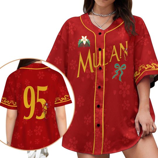 Custom Name Disney Princess Coquette Bow Mulan Mushu Dragon Baseball Jersey, Disney Mulan Princess Shirt, Disneyland Family Matching Trip