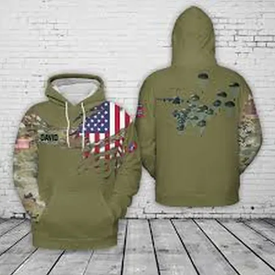 Custom Name US Army 82nd Airborne Hoodie Military Pullover Hooded Christmas Gift