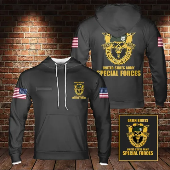 Custom Name US Army Green Beret Special Forces Hoodie Pullover Christmas Gift1
