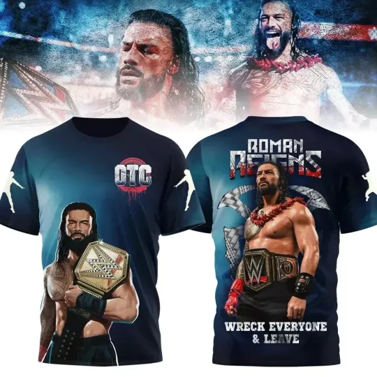 Roman Reigns 3D All Over Print T-Shirt Wrestling Entertainment