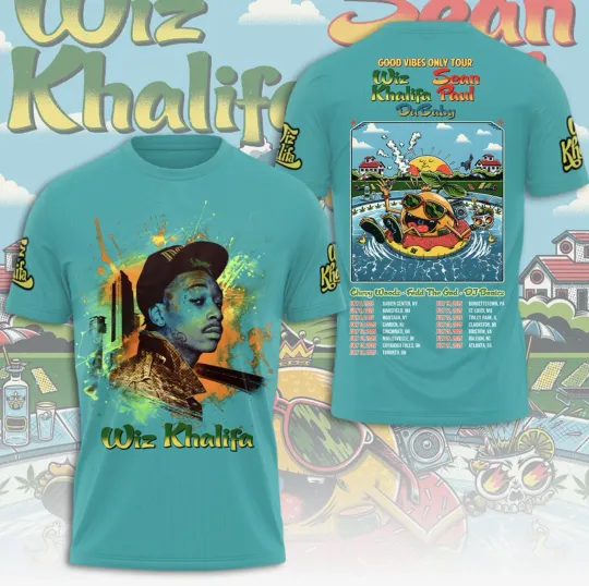 Discover Wiz Khalifa 2025 Good V Only Tour 3D AOP T-Shirt