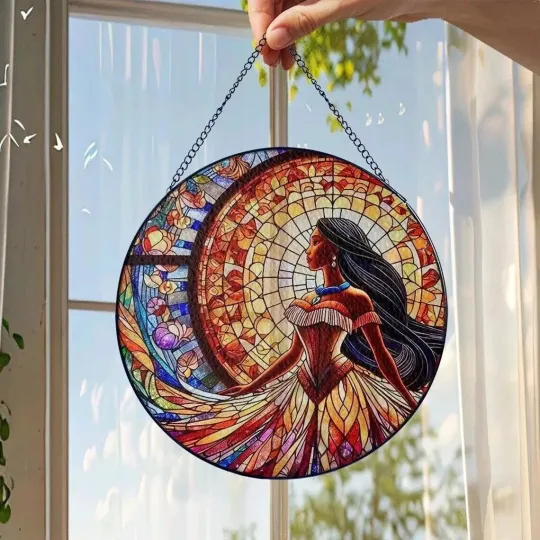 Discover Pocahontas Princess Stained Glass Suncatcher Window Hanging Decor