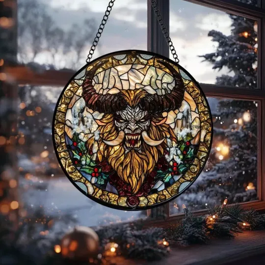 Discover Krampus Stained Glass Suncatcher Window Hanging Decor