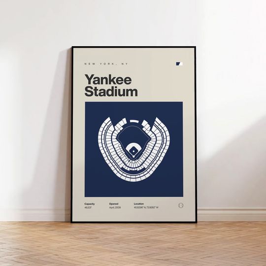 Discover NY Yankees Poster, New York Yankee Stadium Print, Mid Century Modern Baseball Poster, Sports Bedroom Posters, Minimalist Office Wall Art