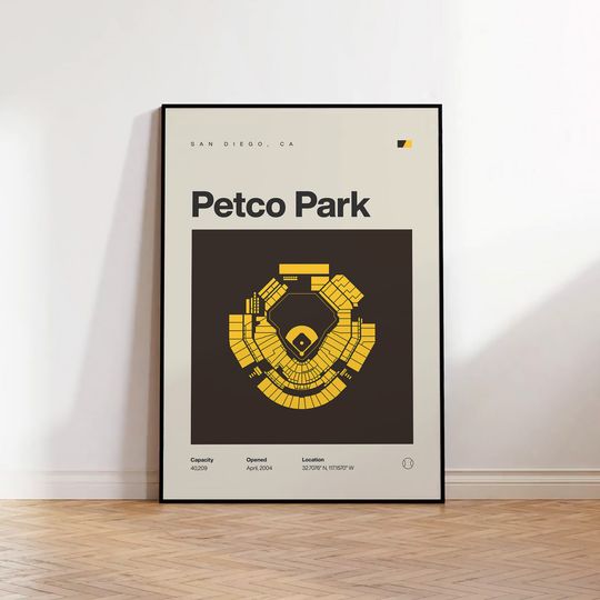 Discover San Diego Padres Poster, Petco Park Stadium Print, Mid Century Modern Baseball Poster, Sports Bedroom Posters, Minimalist Office Wall Art