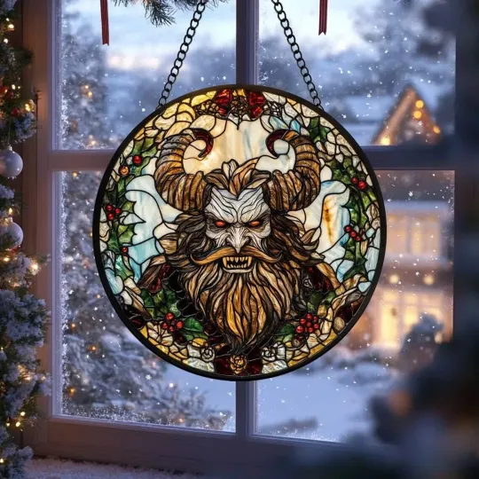 Discover Krampus Stained Glass Suncatcher Window Hanging Decor