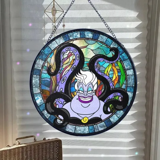 Ursula Villain The Little Mermaid Stained Glass Suncatcher Window Hanging Decor
