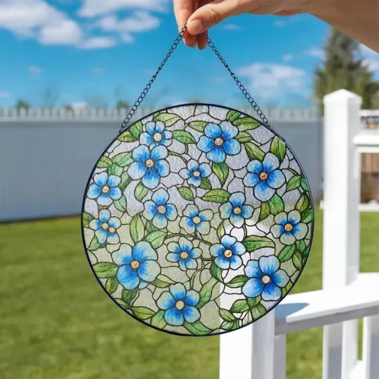 Forget Me Not Flower Suncatcher, Flower Window Hanging Decor, Flower Lover Gift