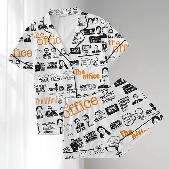 Discover The Office Pajamas Short Set, Funny Sitcom Lounge Outfit, Michael Scott Quote Sleepwear, Tv Show Matching Pjs, Gift For Fan
