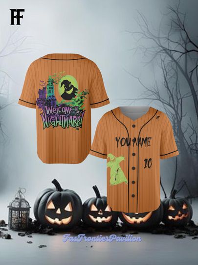 Discover Oogie Boogie Baseball Jersey Ghost Baseball Jersey, Halloween Jersey Shirt Gift, Nightmare Before Christmas Jersey, Disney Halloween Shirt