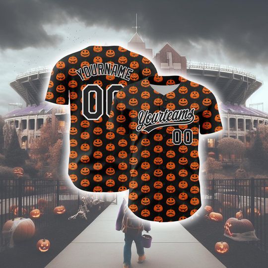 Halloween Horror Baseball Jersey Custom Casual Unisex Top