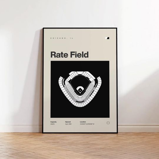 Discover Chicago White Sox Poster, Rate Field Print, MLB Poster, Mid Century Modern Wall Art, Baseball Fan Gift, Sport Bedroom Poster