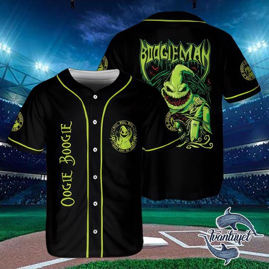 Oogie Boogie Baseball Jersey  Nightmare Before Christmas Ghost Shirt, Disney Halloween Jersey Gift