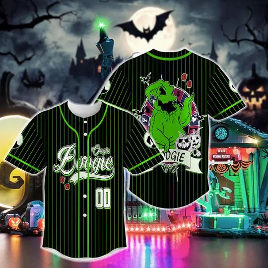 Personalized Boogie Nightmare Christmas Baseball Jersey, Jack and Sally Nightmare before Christmas, Halloween Oogie Boogie Baseball Jersey