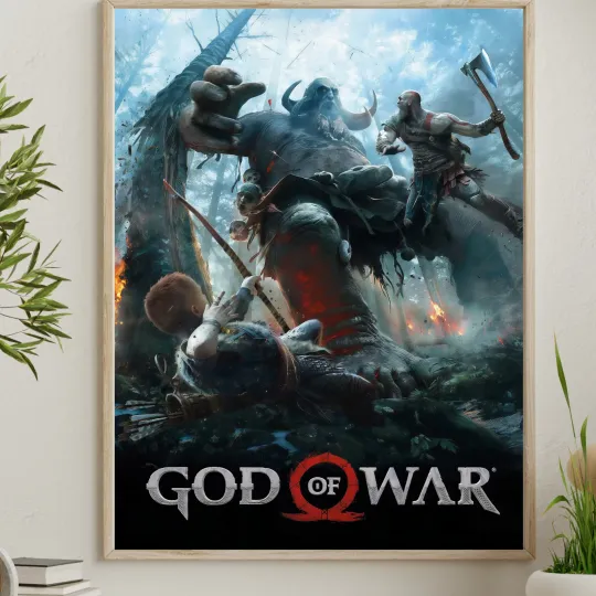 God of War Kratos and Atreus Poster- PlayStation Gaming Wall Art