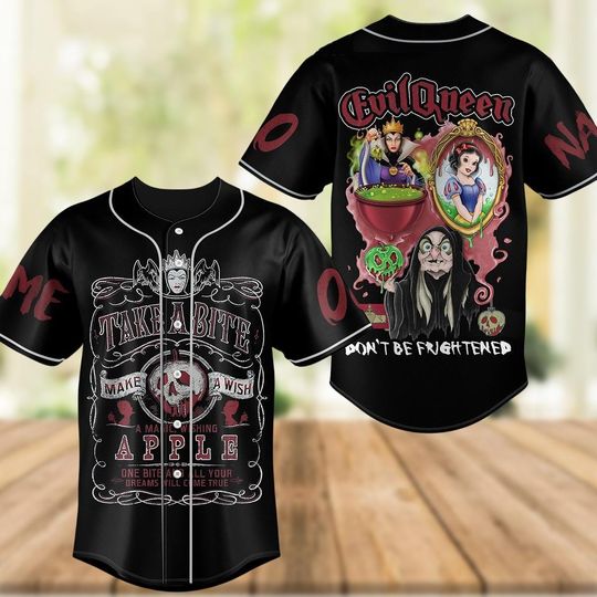 Discover Halloween Evil Queen Baseball Jersey Shirt, Personalized Evil Queen Baseball Shirt, Disney Villain Jersey Shirt, Disney Villain Shirt