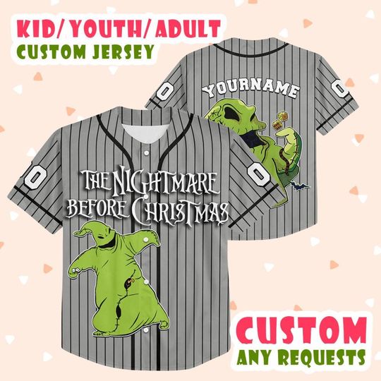 Personalized The Nightmare Before Christmas Jersey For Adult And Kids, Oogie Boogie Custom Name Number For Halloween Jersey, Xmas 28725LN1