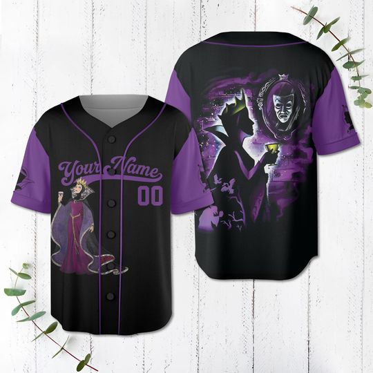 Evil Queen Baseball Jersey, Disney Villains Baseball Jersey, Halloween Witches Jersey Shirt, Villains Shirt, Baseball Villains Shirt